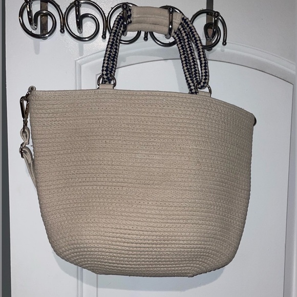 New! America & Beyond Sea Horse Embellished Large Jute Shoulder Tote Bag⚓️🌊 NWT - Picture 6 of 9